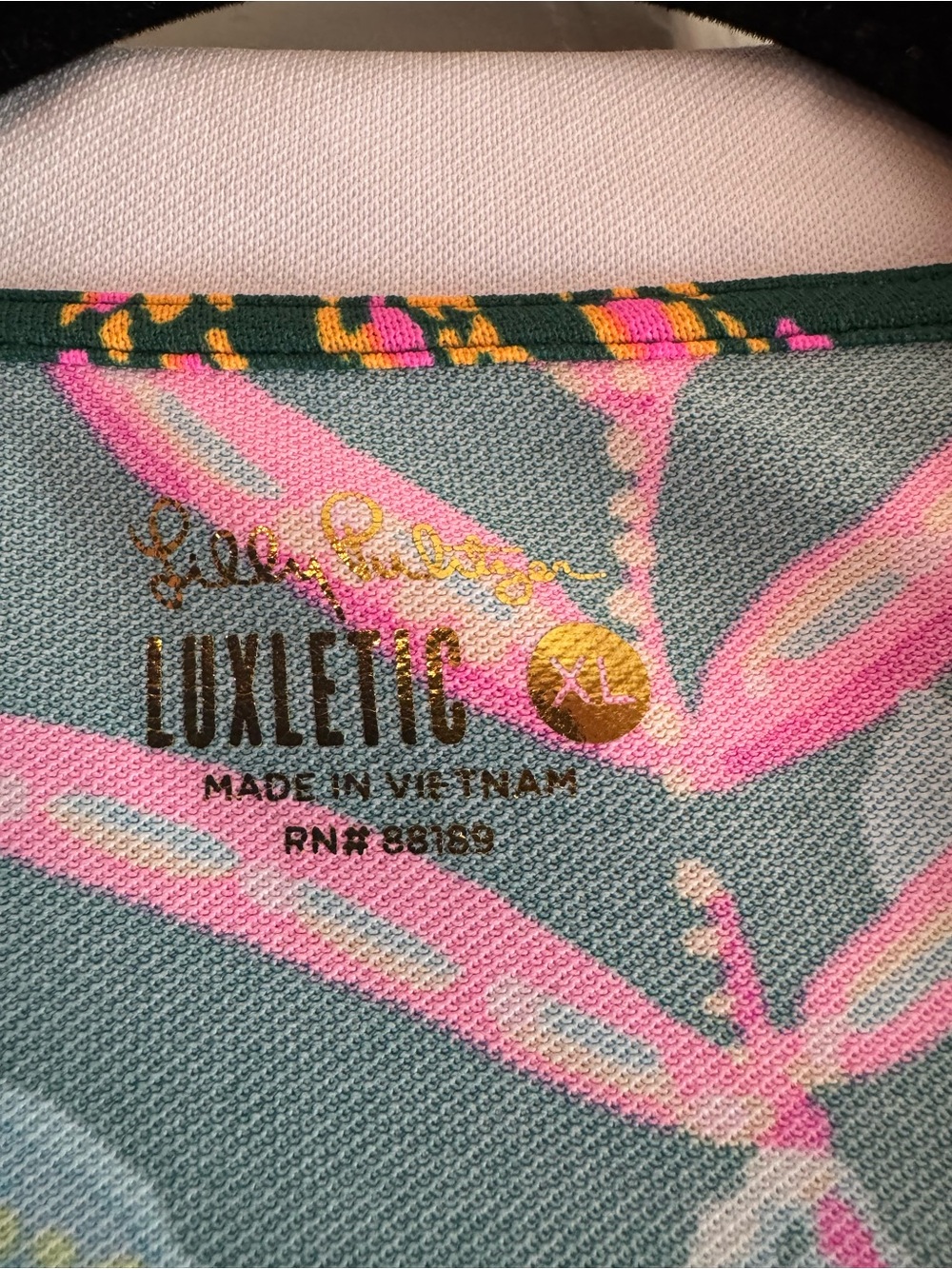 LILLY PULITZER Frida Luxletic Polo Top SUNSHINE JUNGLE, Size XL, Puff Sleeve - Picture 6 of 8